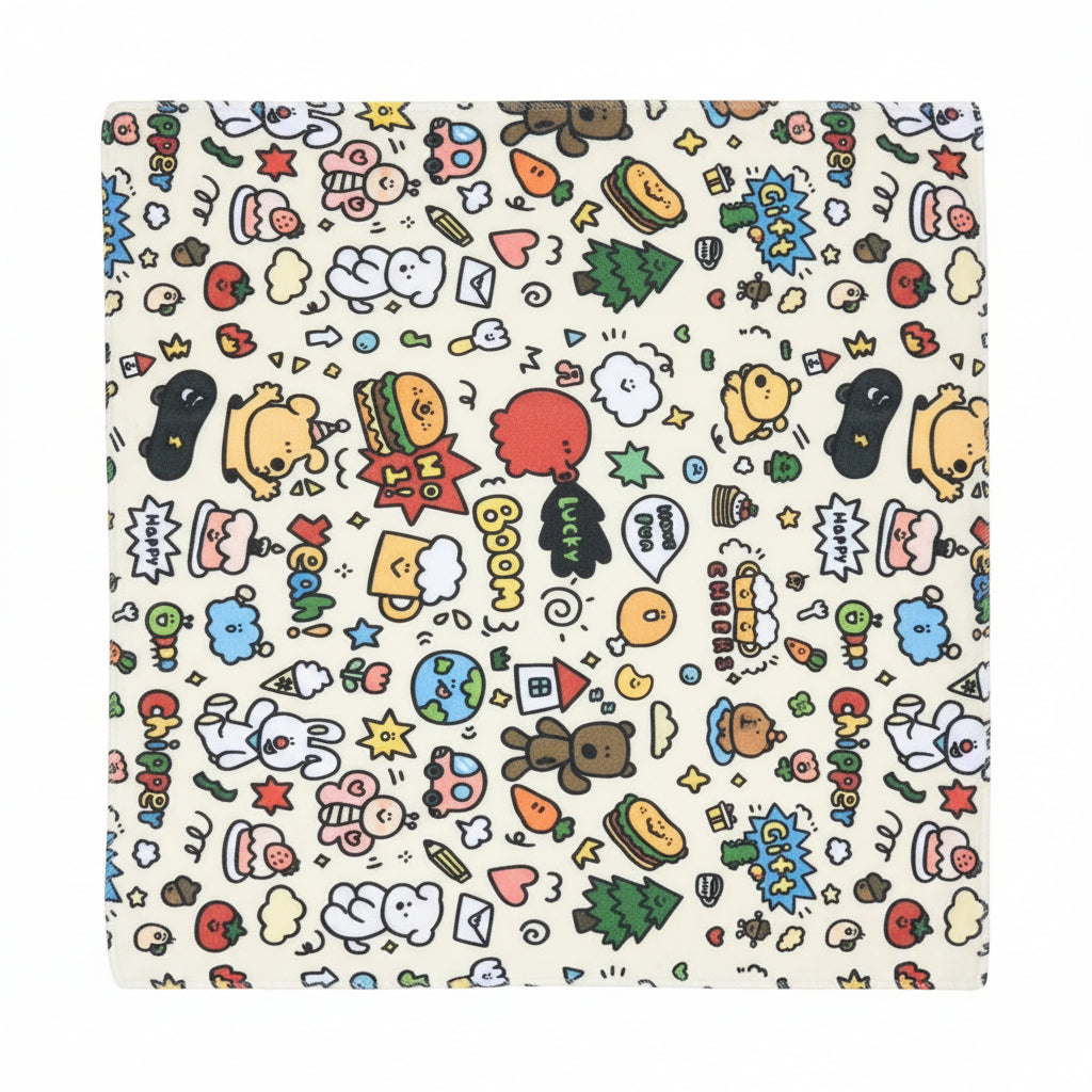Colorful cartoon patterned Magic Pet Wrap on a white background