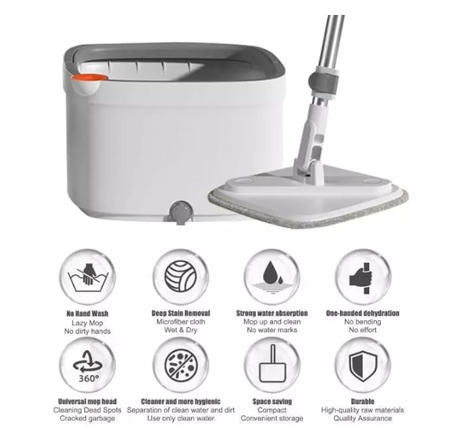 Square Spin Mop Bucket Set